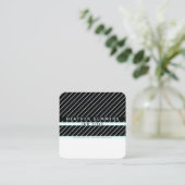 Moderne dünne Streifen minimalistisch Quadratische Visitenkarte (Stehend Vorderseite)