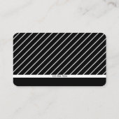 Moderne dünne Streifen Minimalistisch Schwarz & We Visitenkarte (Rückseite)