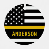 Moderne Dünngoldline Personalisiert 911 Dispatcher Ornament Aus Metall (Vorderseite)