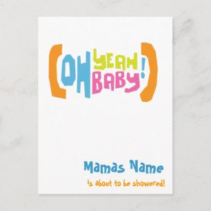 Moderne Dusche lädt ein - Oh ja Baby! Einladungspostkarte