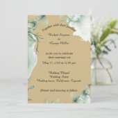 Moderne dusky beige periwinkle Wedding Einladung (Stehend Vorderseite)