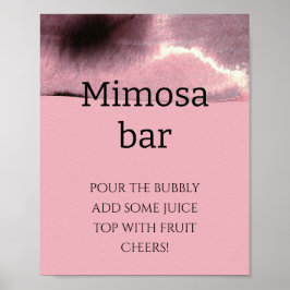 Moderne, düstere Rose und schwarze Mimosa Bar Poster