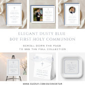 Moderne Dusty Blue Dankeschön Jungen Erstkommunion Geschenkanhänger