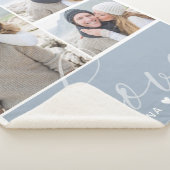 Moderne Dusty Blue Foto Collage Liebe Personalisie Sherpadecke (3/4)