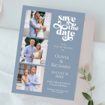 Moderne dusty Blue Foto Collage Wedding
