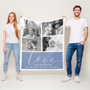 Moderne Dusty Blue Fotos Liebe Personalisiert Fleecedecke