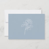 Moderne Dusty Blue French Rose Hochzeit RSVP Karte (Rückseite)