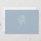 Moderne Dusty Blue French Rose Hochzeit Save The Date (Rückseite)