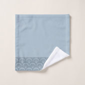 Moderne Dusty Blue Gray Seashell Muschel Eleganter Badhandtuch Set (Waschlappen)