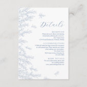 Moderne Dusty Blue Minimal Blätter Hochzeiten Deta Begleitkarte (Vorderseite)