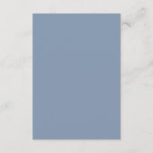 Moderne Dusty Blue Minimal Blätter Hochzeiten Deta Begleitkarte (Rückseite)