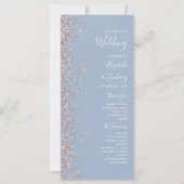 Moderne Dusty Blue Rose Gold Glitzer Wedding (Vorderseite)