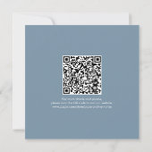 Moderne Dusty Blue Save the Date QR Wedding Einladung (Rückseite)