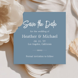 Moderne Dusty Blue Save the Date QR Wedding Einladung