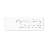 Moderne Dusty Blue Script Wedding Rücksendeadresse (Vorne)