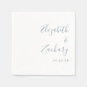Moderne dusty Blue Script Wedding Serviette (Vorderseite)
