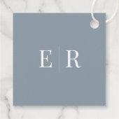 Moderne Dusty Blue Wedding Begrüßungsmarke Geschenkanhänger (Rückseite)