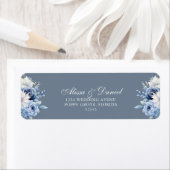 Moderne Dusty Blue Wildblumen Hochzeitsadresse (Insitu)