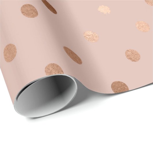 Moderne Dusty Blush Rose Gold Holiday Geschenkpapier (Rolleneckpunkt)