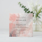 Moderne Dusty Coral Abstrakt Brush Strokes Wedding Einladung (Stehend Vorderseite)