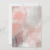 Moderne Dusty Coral Abstrakt Brush Strokes Wedding Einladung (Rückseite)