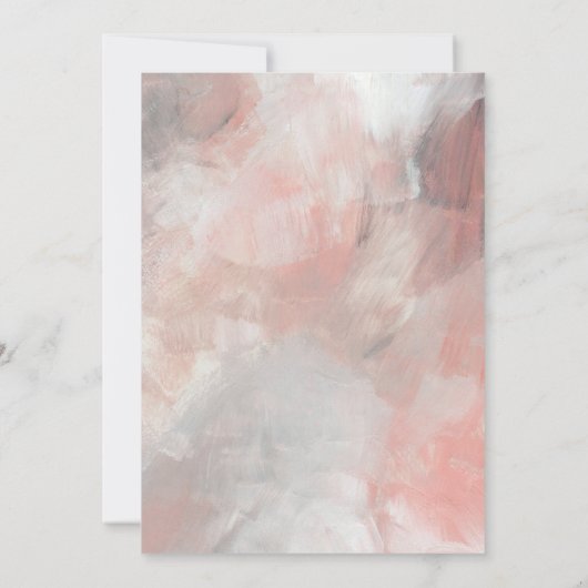 Moderne Dusty Coral Abstrakt Brush Strokes Wedding Einladung (Rückseite)