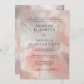 Moderne Dusty Coral Abstrakt Brush Strokes Wedding Einladung (Vorne/Hinten)
