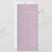Moderne Dusty Lilac Silver Glitzer Wedding (Vorderseite)