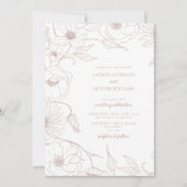 Moderne Dusty Rose Art Floral Wedding Einladung (Vorderseite)