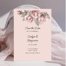 Moderne Dusty-Rose Blüten Save the Date