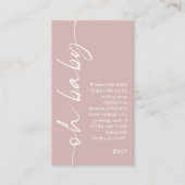 Moderne Dusty Rose Books for Oh Baby Shooter Begleitkarte (Vorderseite)