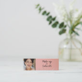 Moderne Dusty Rose Botanische Foto-Script-QR-Code Telefonnummerkarte (Stehend Vorderseite)