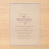 Moderne dusty Rose Calligraphy Wedding Acryleinladungen (Vorderseite)