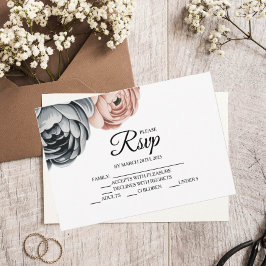 Moderne Dusty Rose Designer RSVP Card