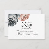 Moderne Dusty Rose Designer RSVP Card Karte (Vorderseite)