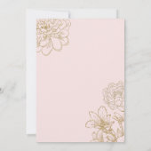 Moderne Dusty Rose & Goldrausch Rosa Blumenhochzei Einladung (Rückseite)
