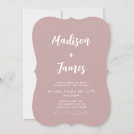 Moderne Dusty-Rose-Hochzeit Einladung