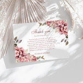 Moderne Dusty Rose Hydrangea Wedding Dankeskarte
