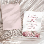 Moderne Dusty Rose Hydrangea Wedding Einladung