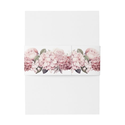 Moderne Dusty Rose Hydrangea Wedding Einladungsbanderole (Rückseitenbeispiel)