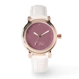Moderne Dusty-Rose Minimales Skript Personalisiert Armbanduhr