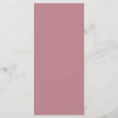 Moderne Dusty Rose Minimalistisch Hochzeit Menükarte (Rückseite)