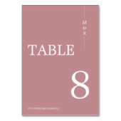Moderne Dusty Rose Monogram Wedding Tischnummer (Rückseite)