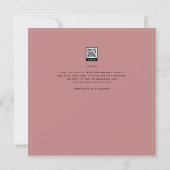 Moderne Dusty Rose Pink Hochzeitseinladung (Rückseite)
