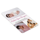Moderne Dusty Rose Pink Script Baby Girl Fotos Magnet (Rechte Seite)