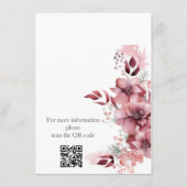 Moderne Dusty Rose Pink Wedding Begleitkarte (Rückseite)