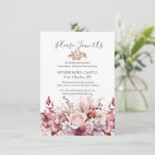 Moderne Dusty Rose Pink Wedding Begleitkarte (Stehend Vorderseite)