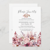 Moderne Dusty Rose Pink Wedding Begleitkarte (Vorne/Hinten)