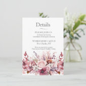 Moderne Dusty Rose Pink Wedding Begleitkarte (Stehend Vorderseite)