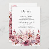Moderne Dusty Rose Pink Wedding Begleitkarte (Vorne/Hinten)